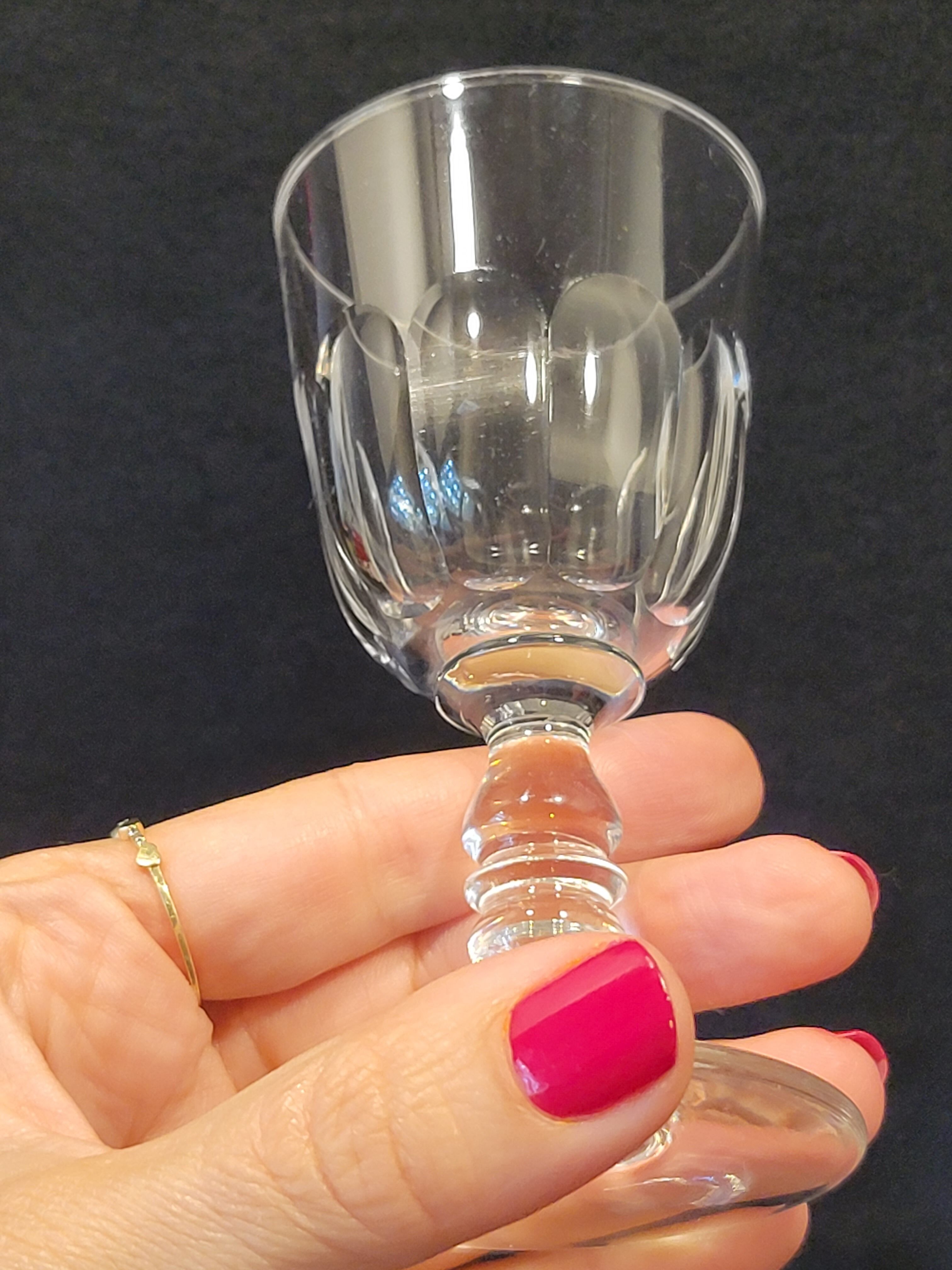 Baccarat model Clermont Côtes Plats Lot 6 Old Glasses A Vin Port Cristal