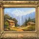 Counterpart of HST paintings "Animated mountain landscape" XIX° + frame