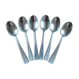 Set de 6 petites cuillères art déco en métl argenté