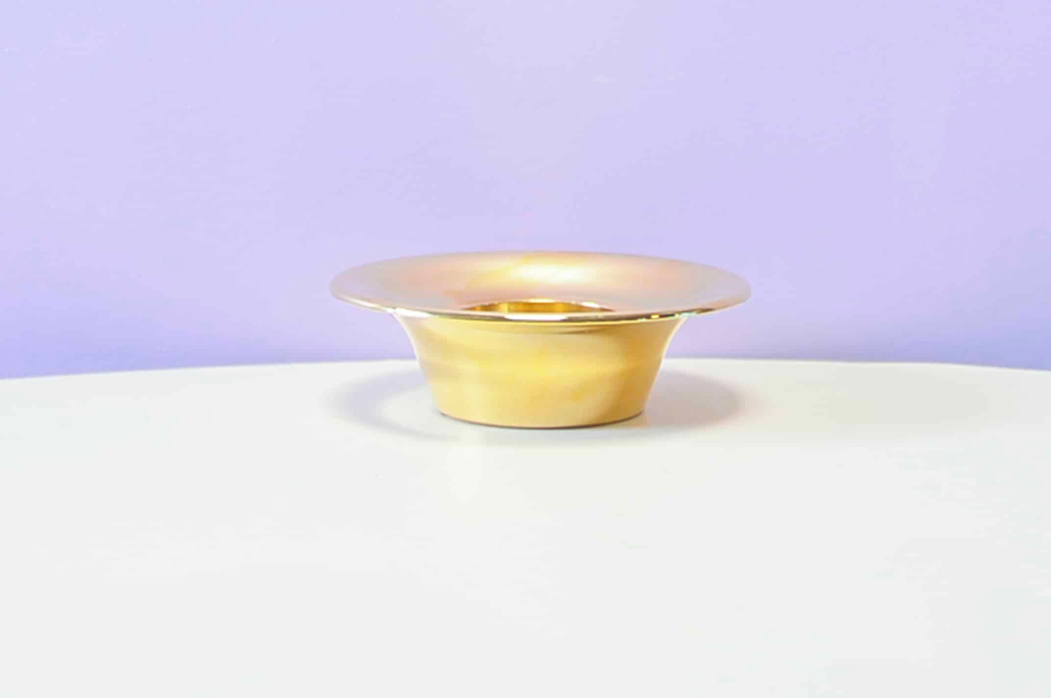 Gold-plated tealight holder Orion by Flemming Eskildsen