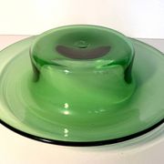Vintage Hand Blown Green Glass Centerpiece Bowl, Empoli, Italy, 1970s
