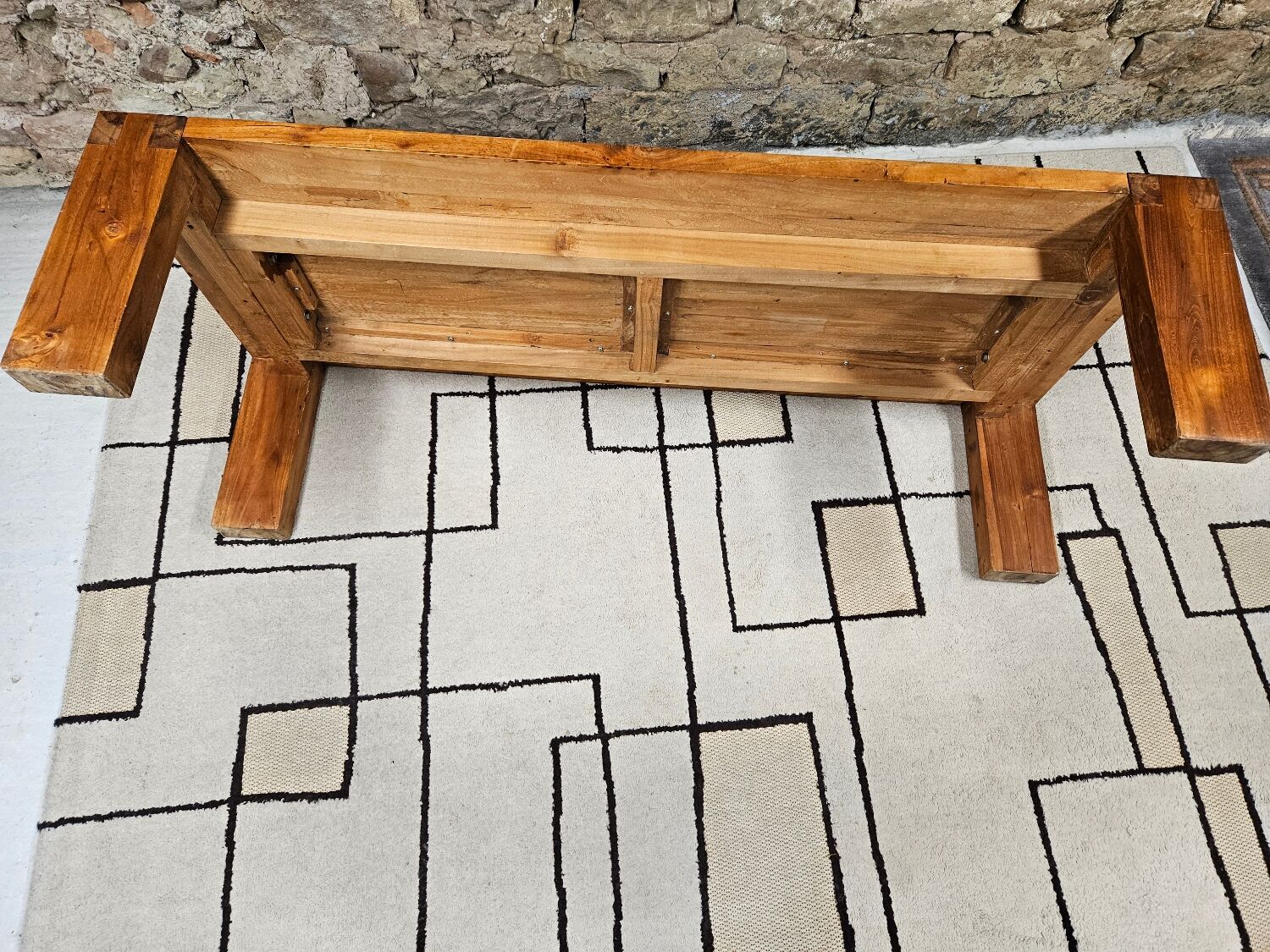 Vintage solid wood mortise and tenon coffee table
