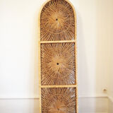 Rattan peacock screen