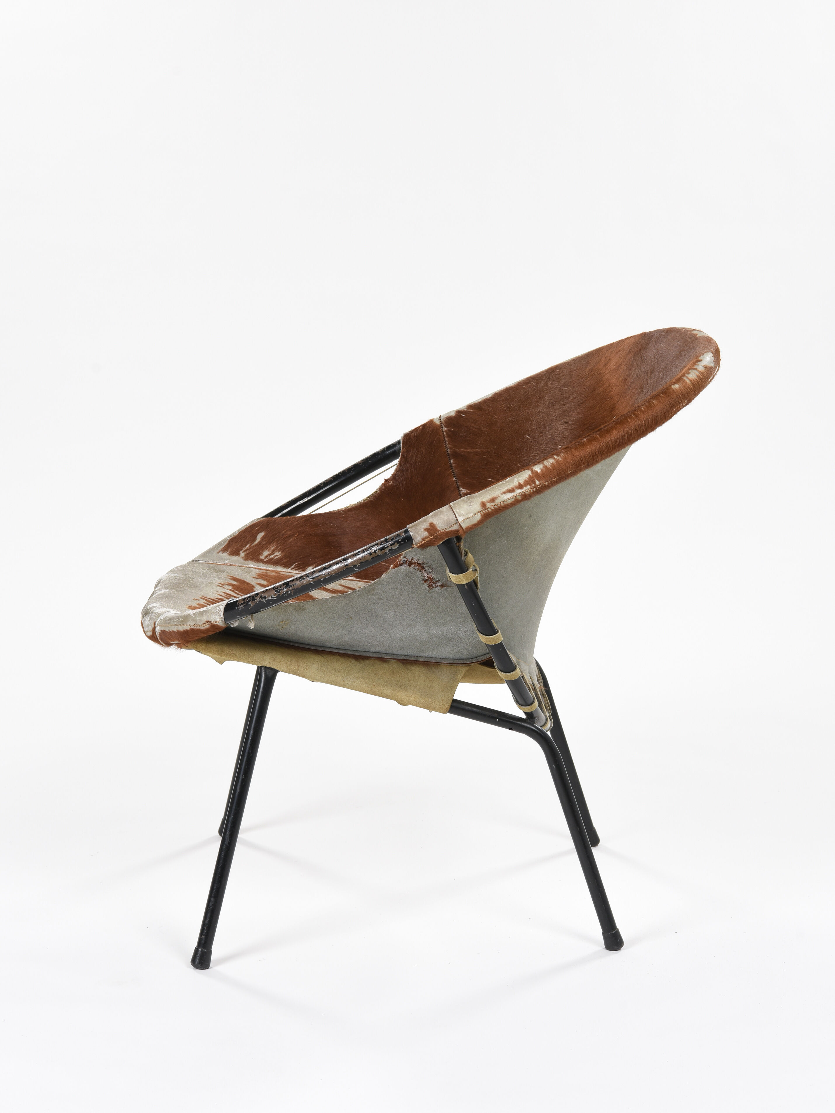 Cowhide armchair, circa 1960