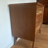 Commode bois et rotin