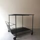 Perforated black metal trolley service, Matégot 1950 design