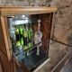 Vintage Globe Wernicke drinks buffet, modular mahogany bar cabinet, 1960s display case.