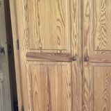 Wooden wardrobe and shelf with 2 drawers