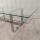 Table basse vintage acier chromé et verre