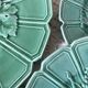 10 barbotine dessert plates and vine leaf dish
