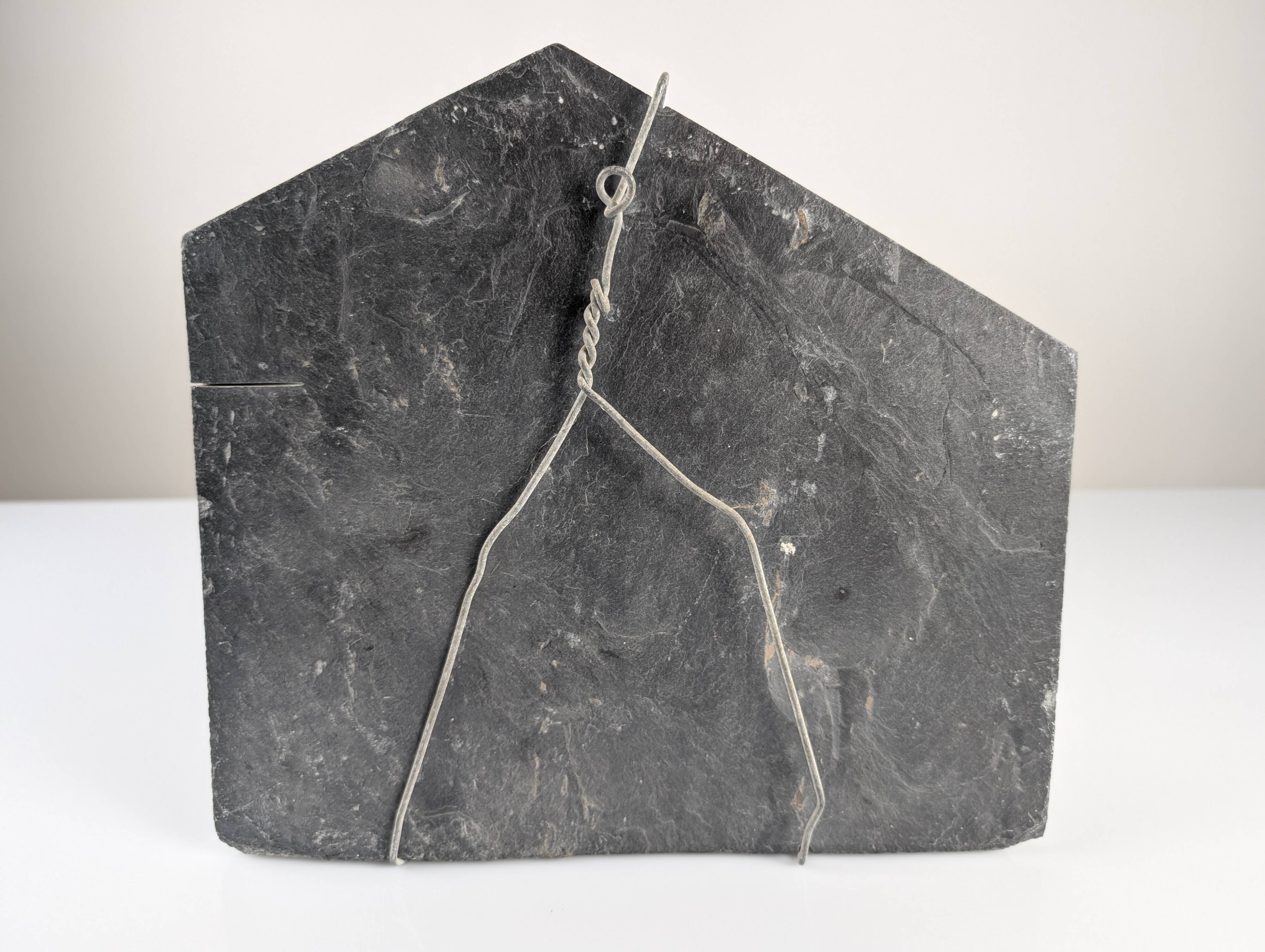 Slate Bas-Relief with Floral Motifs, Signed, 1970s