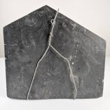 Slate Bas-Relief with Floral Motifs, Signed, 1970s