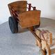 Antique wooden pull-along toy, horse and cart, 1960s
