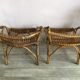 Pair of rattan and bamboo armchairs 50s/60s