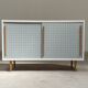 Commode bleue et blanche par Drevopodnik Brno 1960