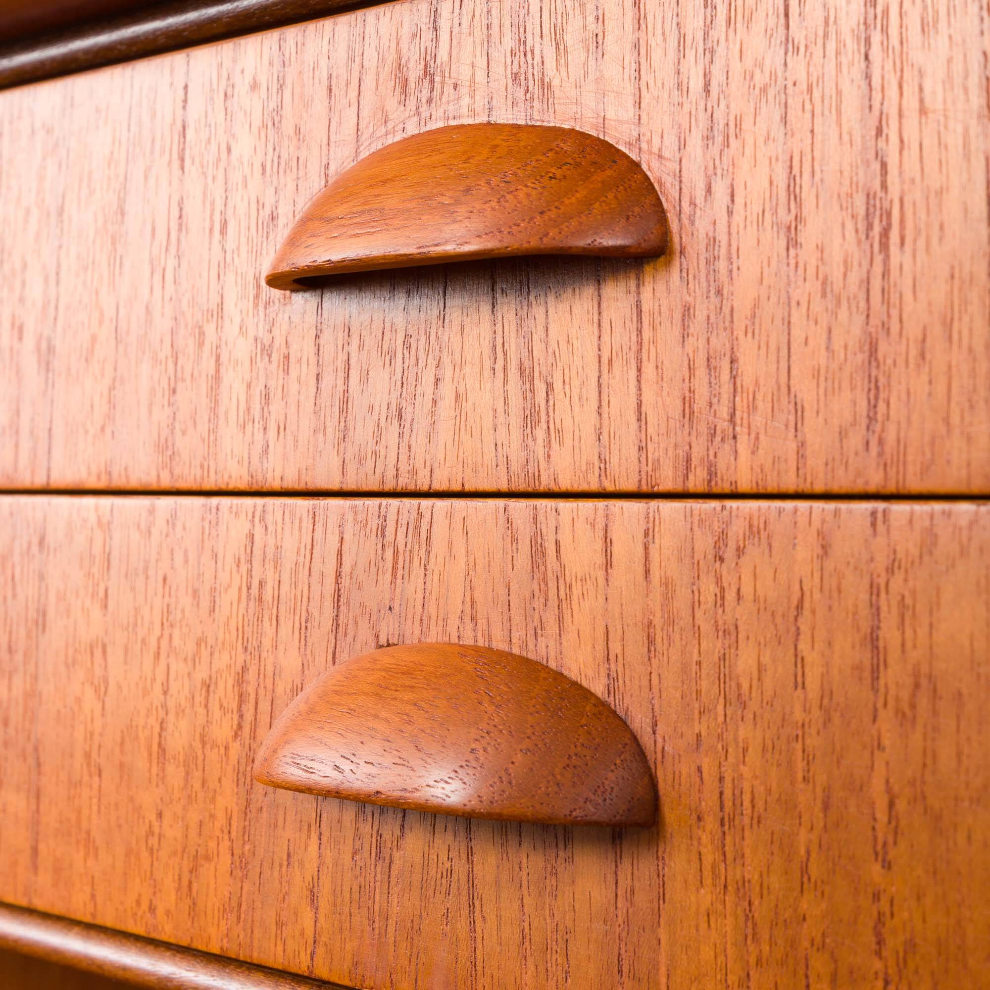 Danish vintage teak bookcase with a hidden desk, 1960s