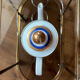 Cafetière en porcelaine - bleu cobalt - incrustation or