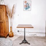 Bistro table square foot in black cast iron