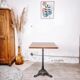 Bistro table square foot in black cast iron