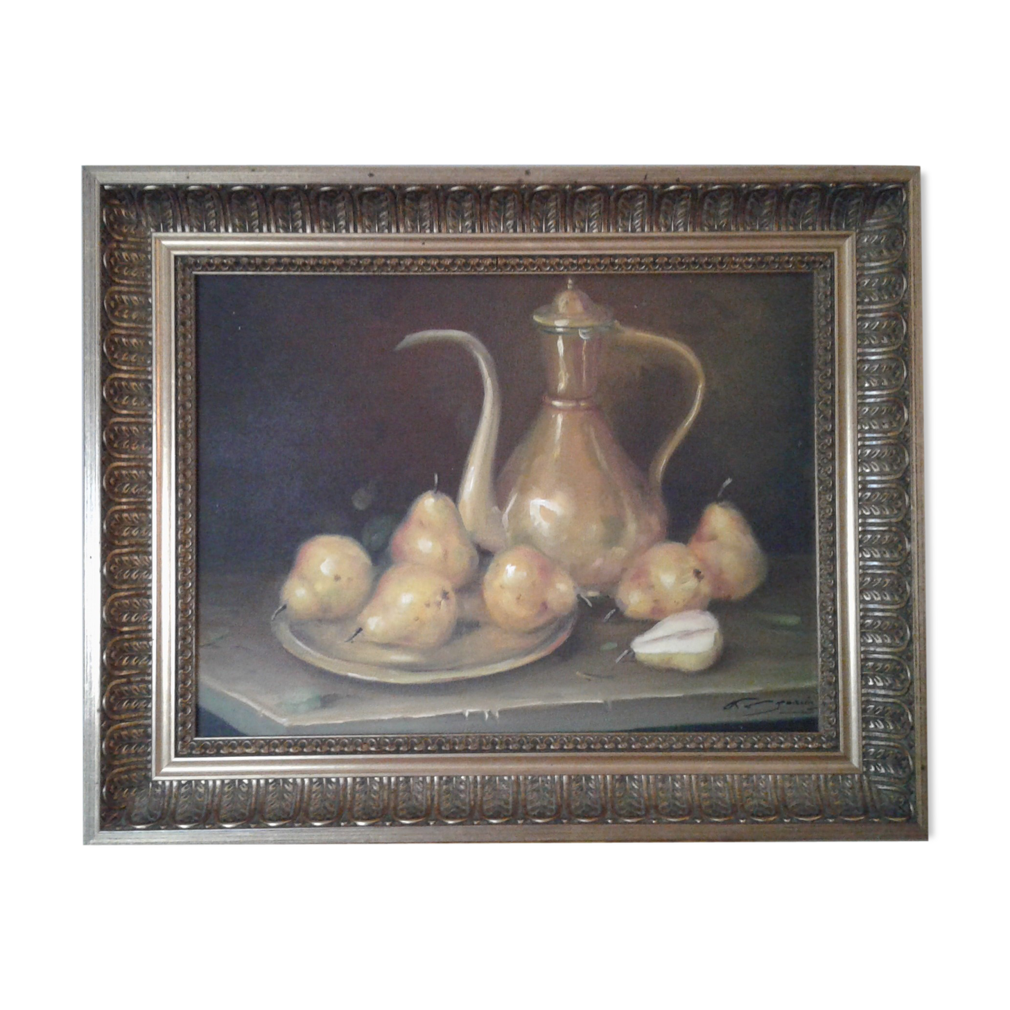 oil on canvas table. Dead Life with Pears