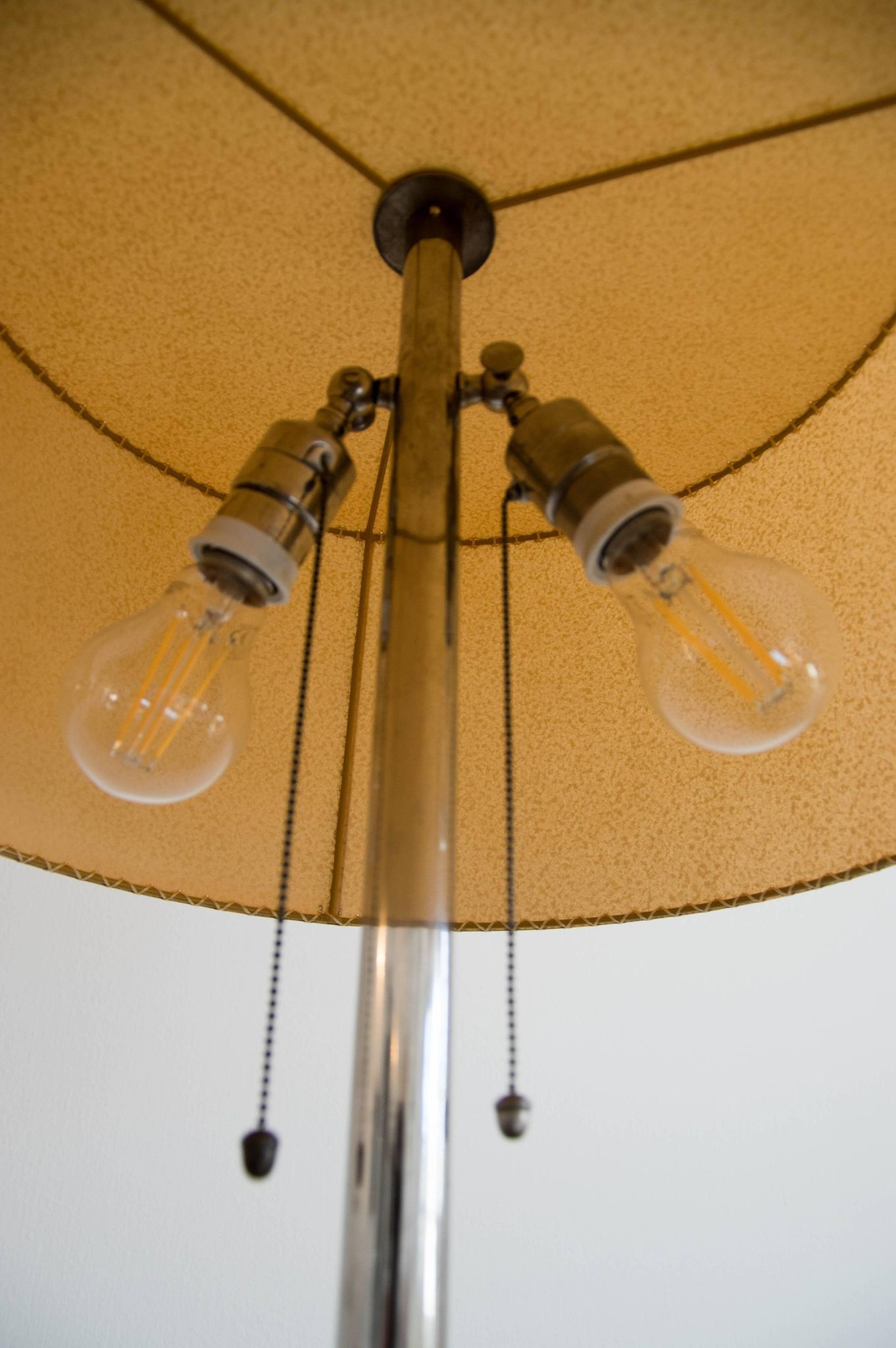 1930s Floor Nickel Lamp with Side Table – Functionalism, Bauhaus
