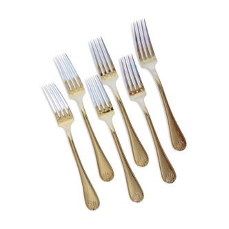 6 forks in silver metal punched by the goldsmith Liberty shell model 2106250
