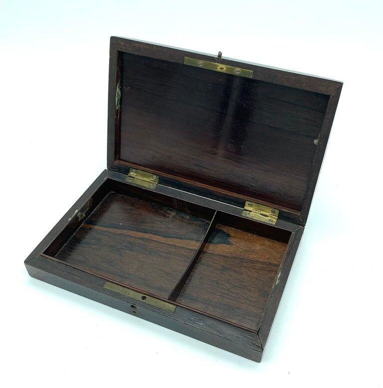 Card box in rosewood marquetry mid 19th century