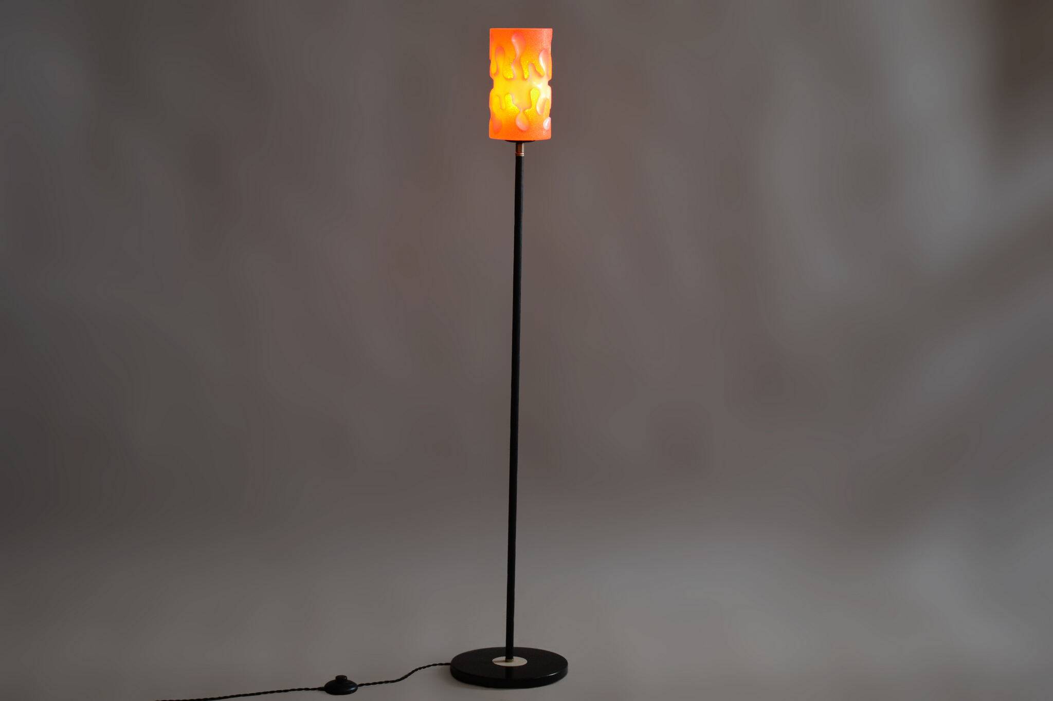Original MidCentury Floor Lamp, New Electrification, Steel, Czechia, 1960s