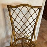 Pair of vintage rattan chairs Louis Sognot