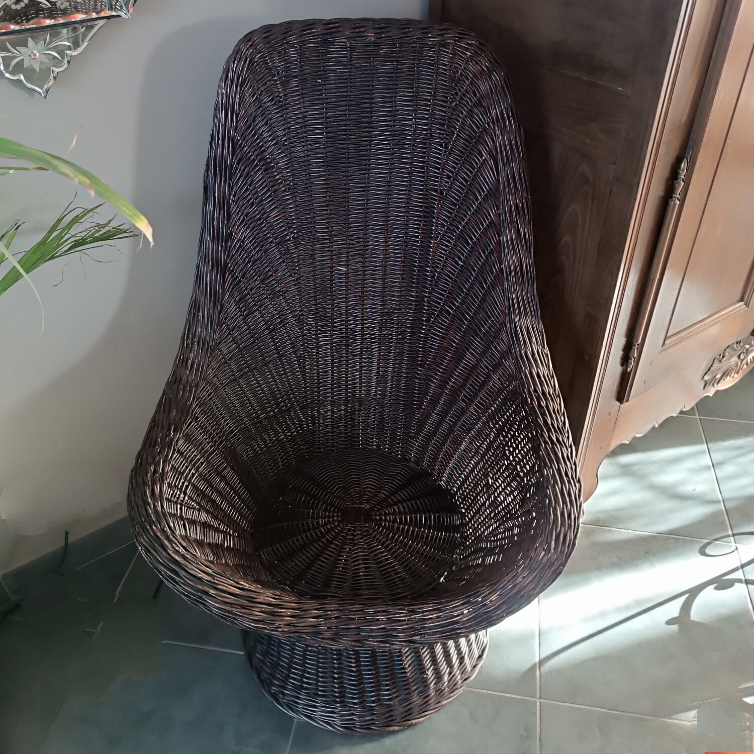 Vintage rattan armchair