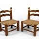 Pair of low straw chairs  circa 1940