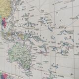 Large planisphere world map 105 by 74cm