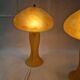 Pair of mushroom lamps in glass paste – Honey and amber tones