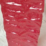 Vase en verre triangulaire effet gaufre annees 70'
