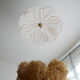 Suspension florale coton et rotin - suspension fleur.