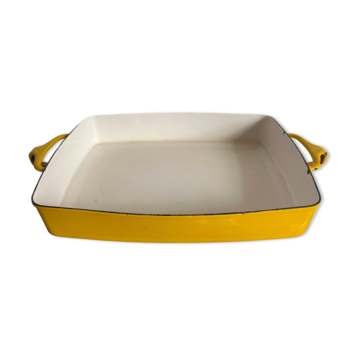Yellow enamelled Dansk baking dish