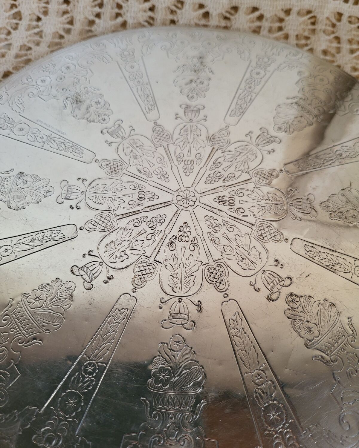 Silver-plated metal trivet EPB made in Sweden