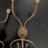 Set of 4 bronze mascaron hooks