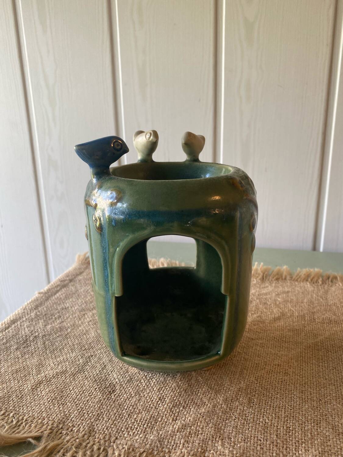 Ceramic bird candle holder