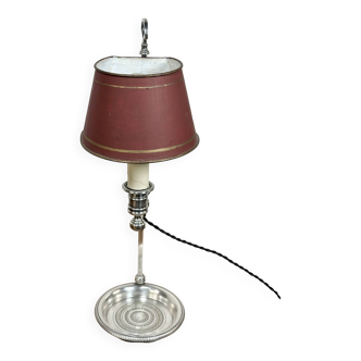 Silver-plated Quinquet lamp from the 19th century.