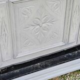 1900s coat rack patina gray mirror brass hooks