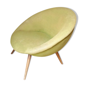 Fauteuil œuf egg années 50  vert