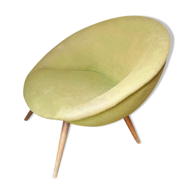 Fauteuil œuf egg années 50  vert