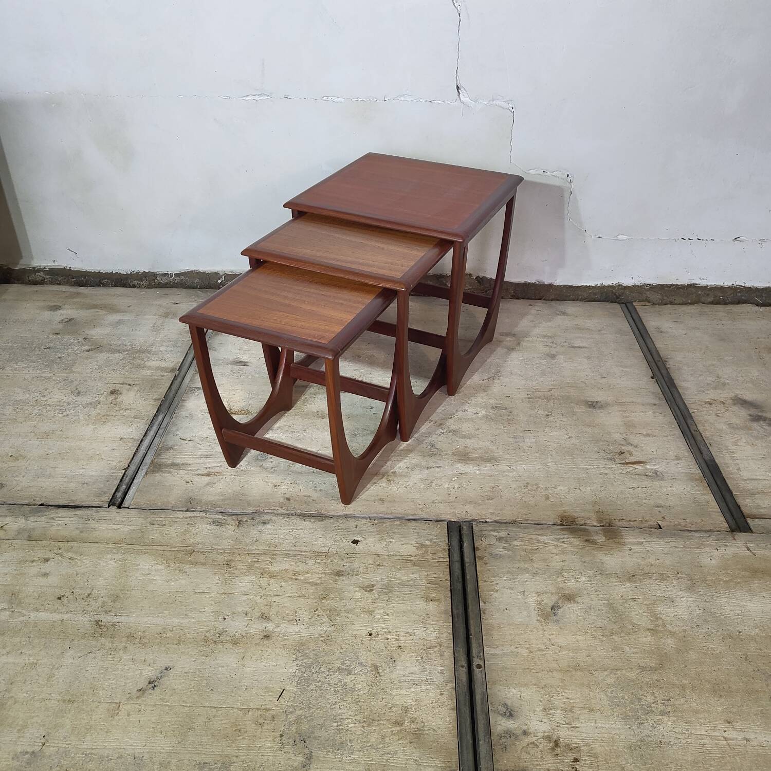 Scandinavian nesting tables in teak from the 1960s.