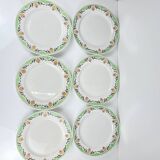 Set of 6 Sarreguemines "Maroussia" dinner plates, early 20th century