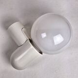 Pair of vintage space age wall lights in white plastic, Allibert 1970 bathroom bedside night light