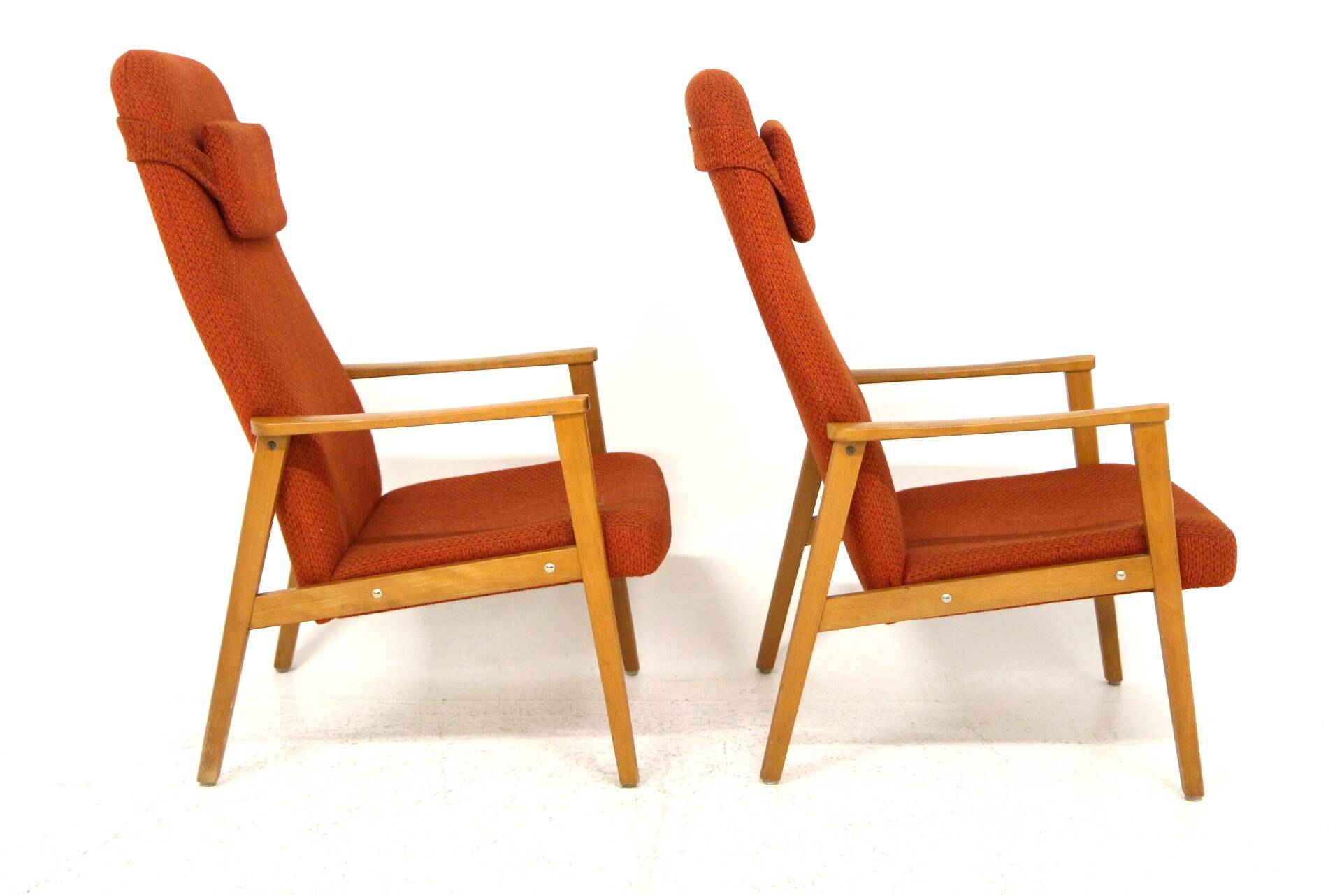 Set of 2 Scandinavian beech armchairs, Sweden, 1950