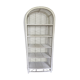 Etagère bibliothèque blanche en bambou et rotin