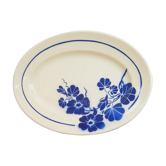 Old oval serving dish Badonviller France capucines model