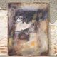 Oil on canvas signed Raymond Galliano, abstract composition, large wall painting, interior decoration.